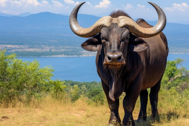 Foto catturare il maestoso bufalo africano nel suo habitat naturale durante un'emozionante spedizione di safari