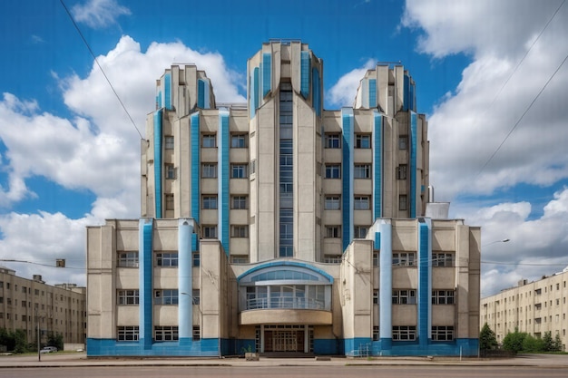 Capturing the majestic facade of novosibirsk's university of connection and communication on july 10