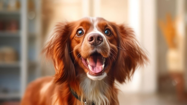 Capturing a moment of happiness in the dog's smile