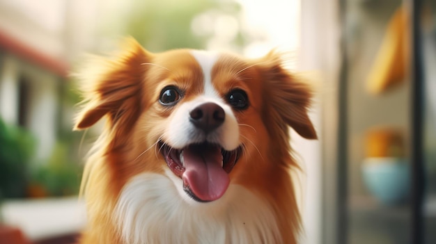 Capturing a moment of happiness in the dog's smile