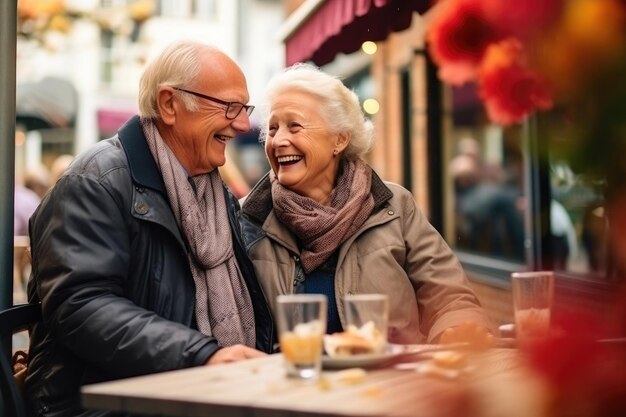 Capturing Moments Senior Couple at a Street Cafe