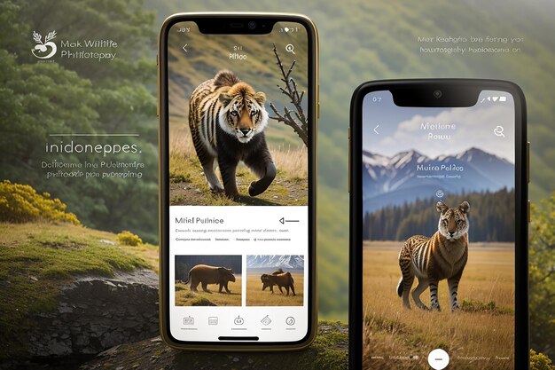 Photo capturing nature's beauty landscape smartphone mockup for wildlife photography blog customize your portfolio and showcase conservation efforts