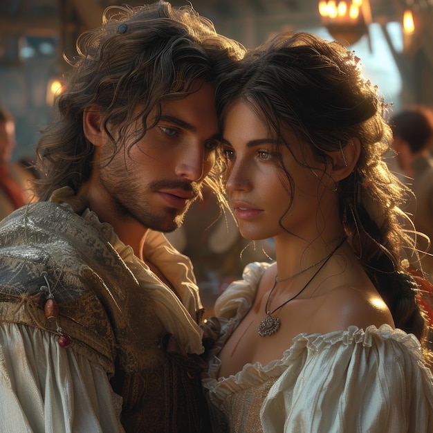 Premium AI Image Capturing passion in the renaissance victorian and(01)