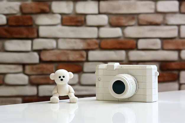 Foto catturare momenti preziosi video nanny baby camera e white brick wall come sfondo perfetto