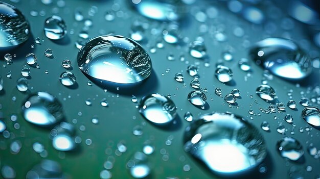 Capturing purity and clarity through glistening water drops on surface