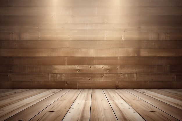 Capturing the Rustic Charm A Stunning Perspective of an Empty Wooden Planks Wall in a Room Interior