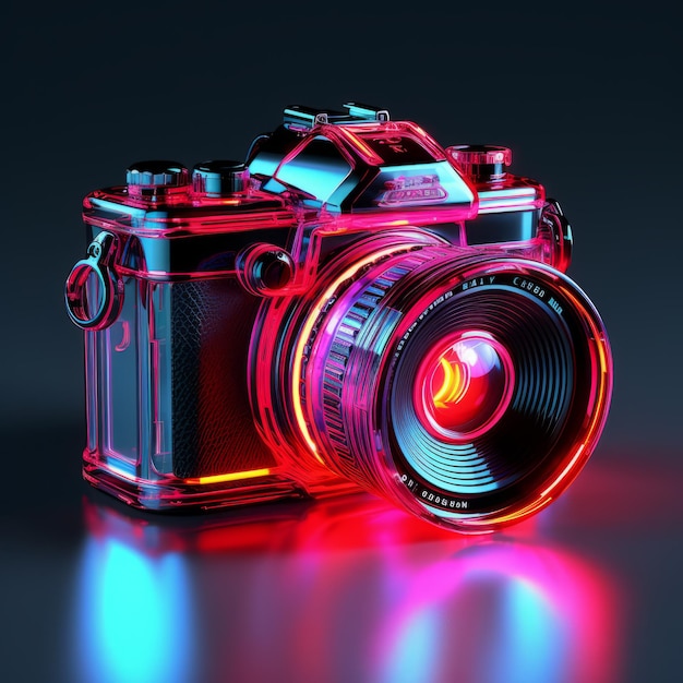 Capturing Vibrant Moments Neon Camera Unveiling Heat Signature Technology with Exciting No Backgrou