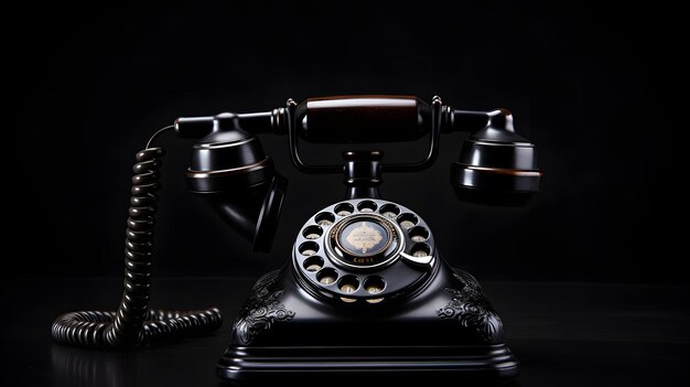 Photo capturing vintage telephone elegance