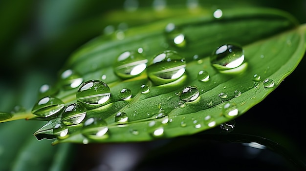 capturing waterdrops on leaves HD 8K wallpaper Stock Photographic Image