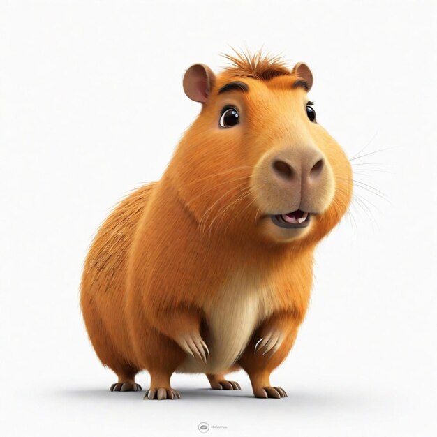 Photo a capybara cartoon character on a white background