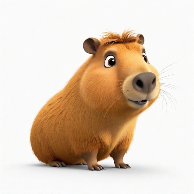 Photo a capybara cartoon character on a white background