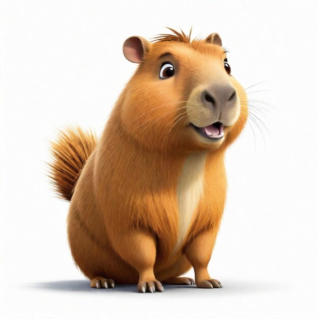 Photo a capybara cartoon character on a white background