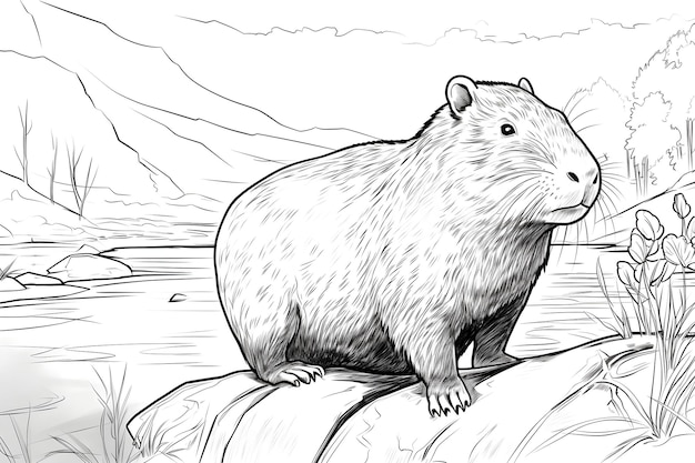 Capybara coloring