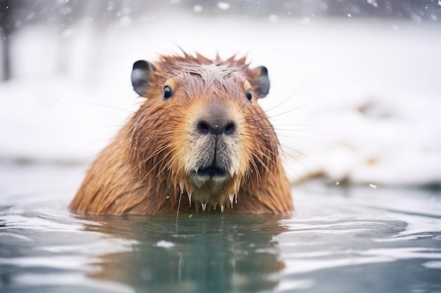 Capybara in water