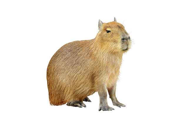 Capybara isolated on white background.