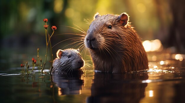 Capybara Kisses the Cheek Capybara Baby Love