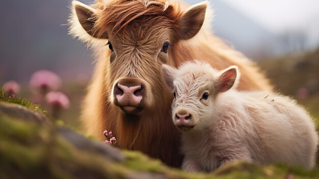 Foto capybara bacia la guancia del bambino capybara