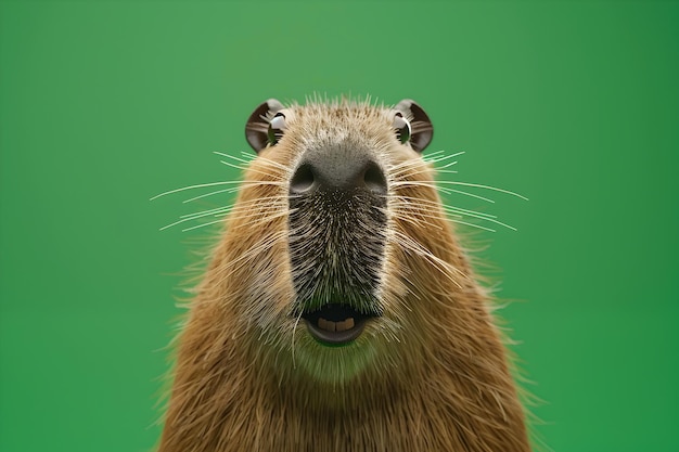 Capybara Portrait with Open Mouth in Hyper Realistic Style