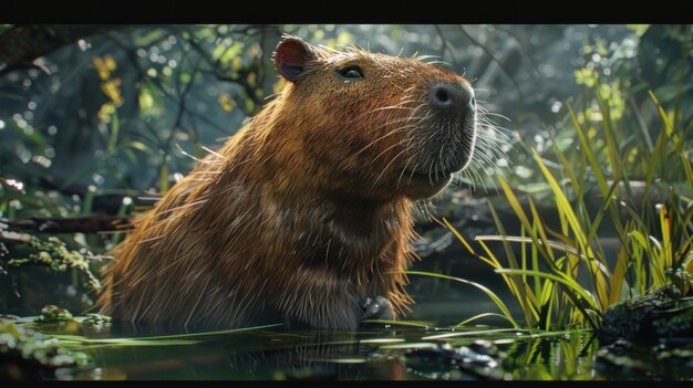 Foto capybara in natura