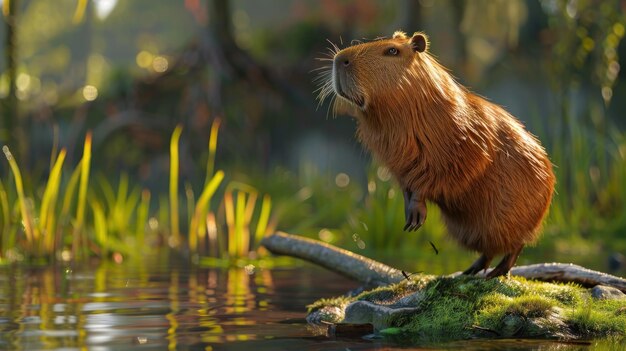 Foto capybara in natura