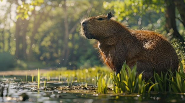 Foto capybara in natura