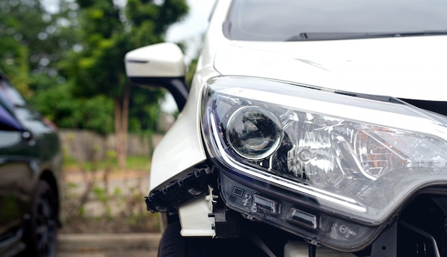 Car accident damaged on the road 