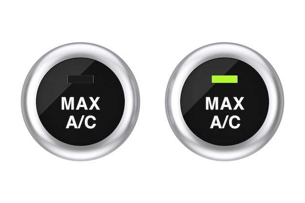 Car Air Condition Button on a white background. 3d Rendering