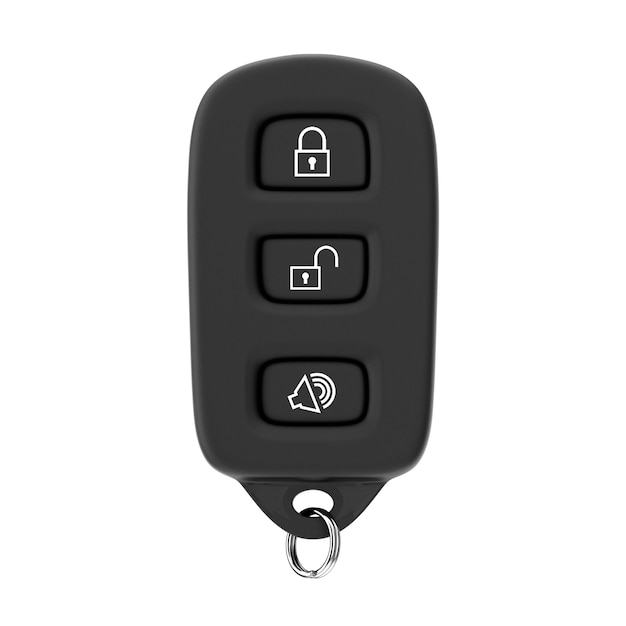 Car Alarm Remote Control on a white background. 3d Rendering