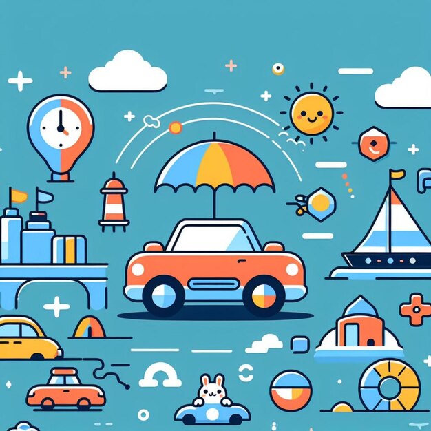 Car background desktop wallpaper cute vector