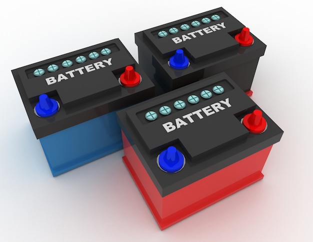 Car battery concept . 3d rendred illustration