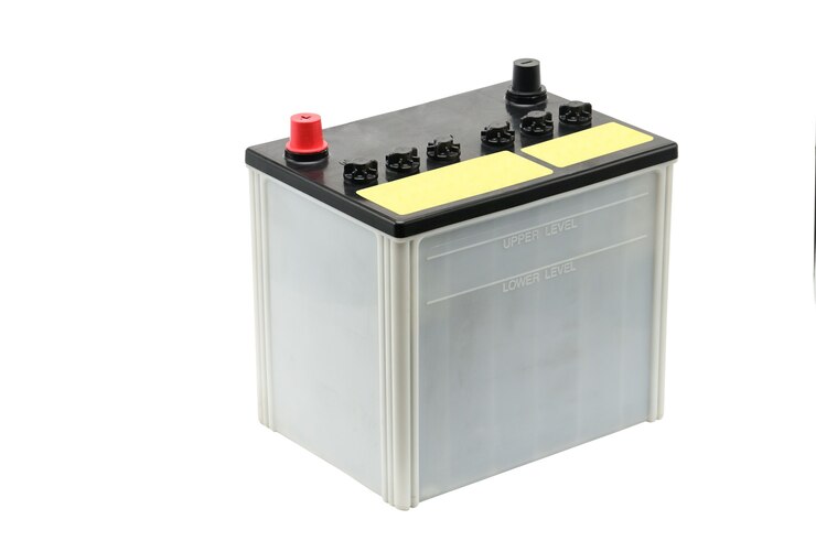 Car battery isolated on white