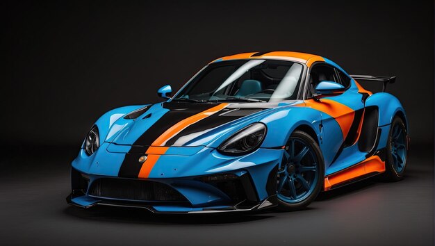 Car Blue Orange position background Black Generative AI