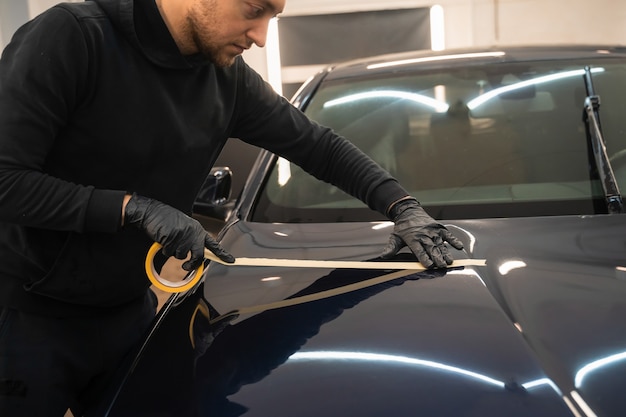 Preparazione della carrozzeria per il concetto di lucidatura