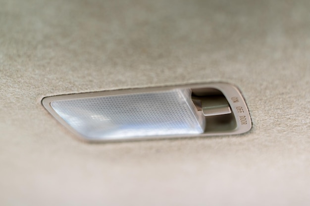 Car cabin light closeup view selective focus