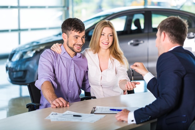 Car car dealership customer finance sales occupation old cheerful