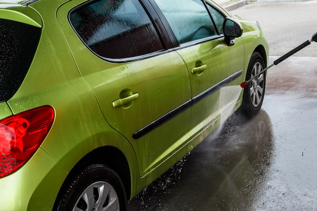 Car in a car wash