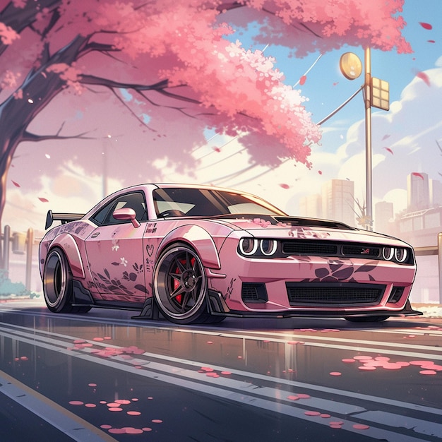 car cherry blossom