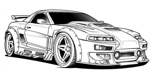 car coloring book doodle car vehicle illustration futuristic