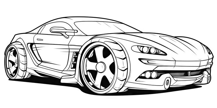 車のカラーブック ドゥードル車 車両のイラスト 未来主義