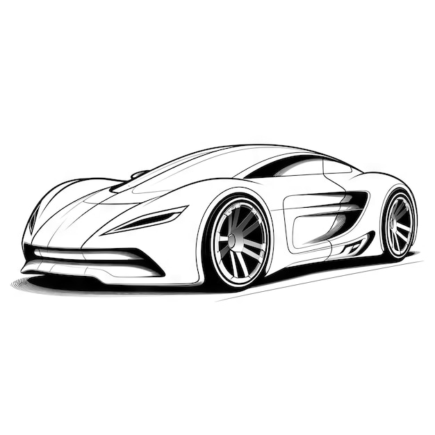 Photo car coloring book doodle car vehicle illustration futuristic