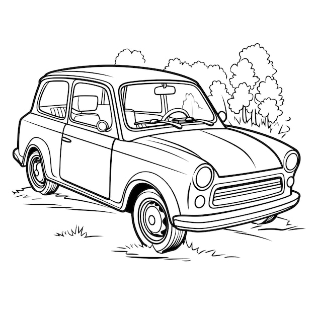 Photo car coloring page for children amp kids image only