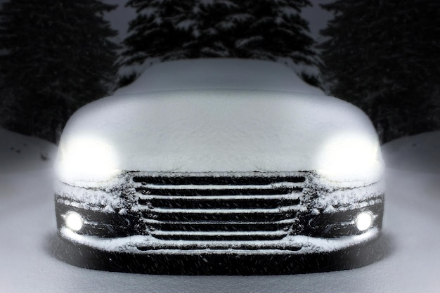 Автомобиль в снегу в снегу