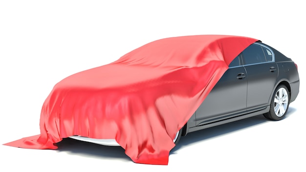 Car covered with fabric as a gift