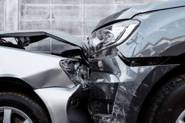 Photo car crash accident on street