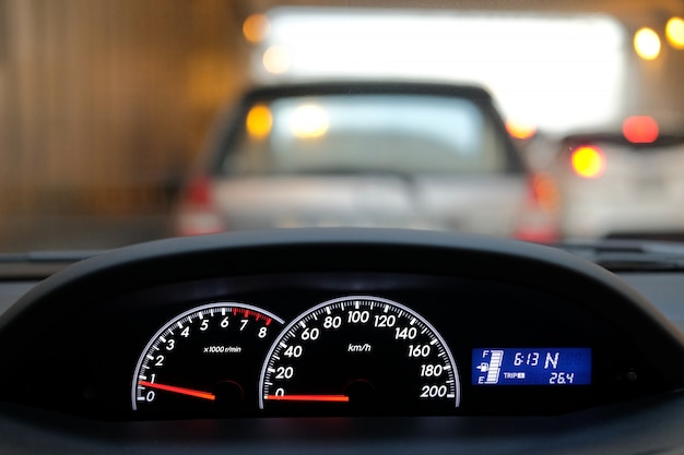 Car dashboard control with traffic light