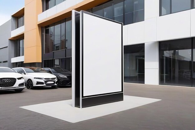 Car Dealership Signboard Mockup with blank white empty space for placing your design