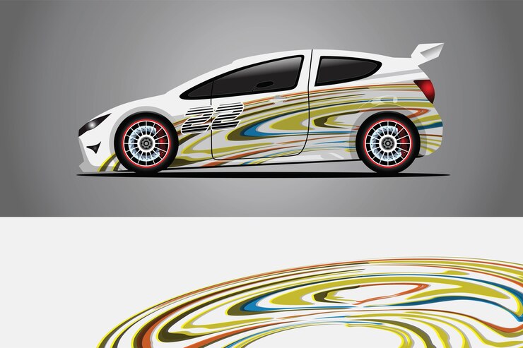 Photo car decal wrap  design vector