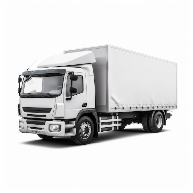 Car Delivery Truck On White Background