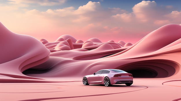 a car in a desert