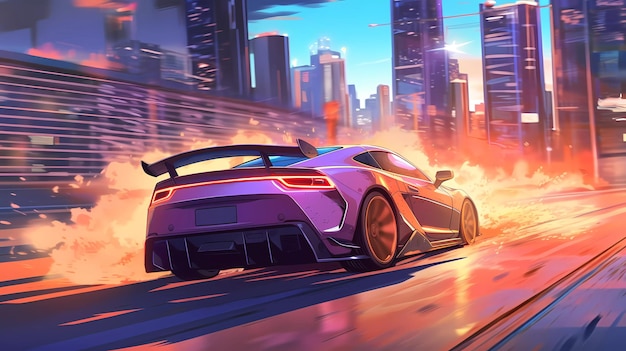 Drift through Apocalyptic City on Car 3D Live Wallpaper - free download